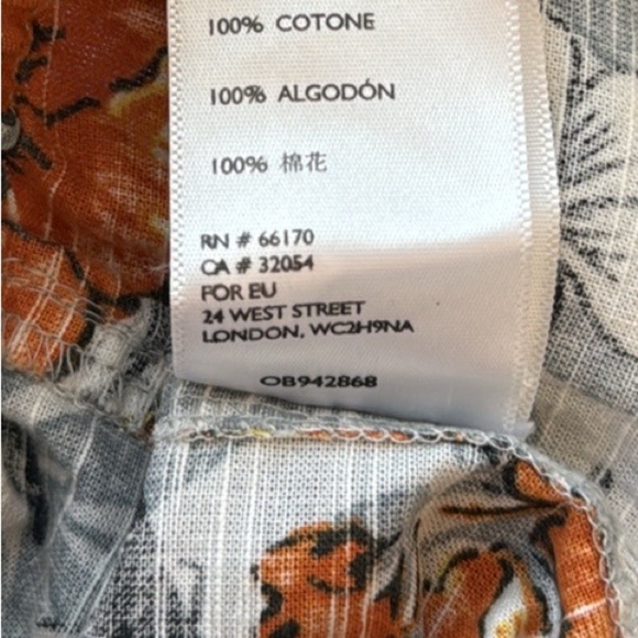 Urban Outfitters Orange and Gray Hawaiian Floral Print Pull on Joggers. Size Med - Picture 14 of 14